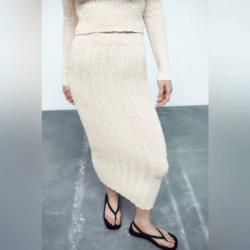 Zara Chenille Midi Skirt - Picture 7 of 9